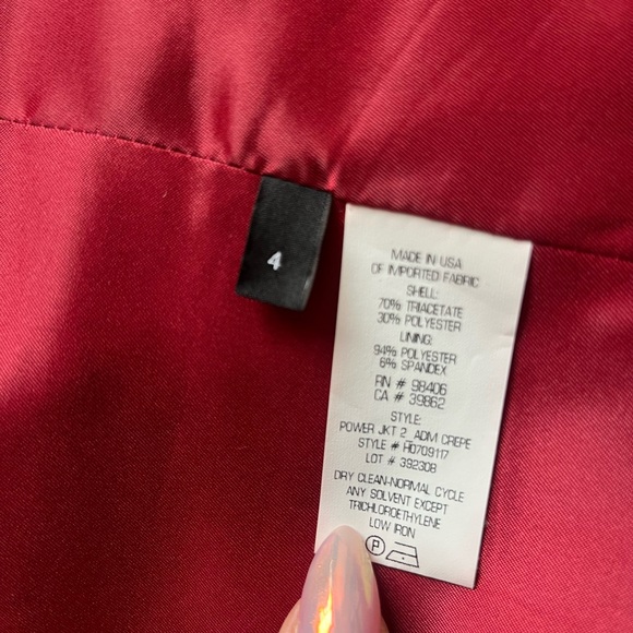 Theory Crepe Power Jacket in Bright Raspberry, size 4 - Picture 4 of 11